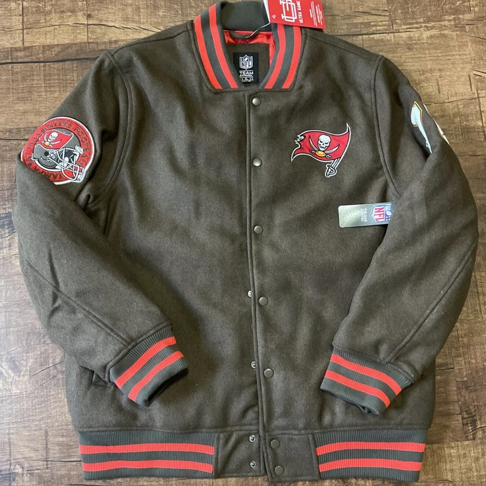 *NWT* Men Ultra Game Authentic Tampa Bay Buccaneers Letterman Jacket